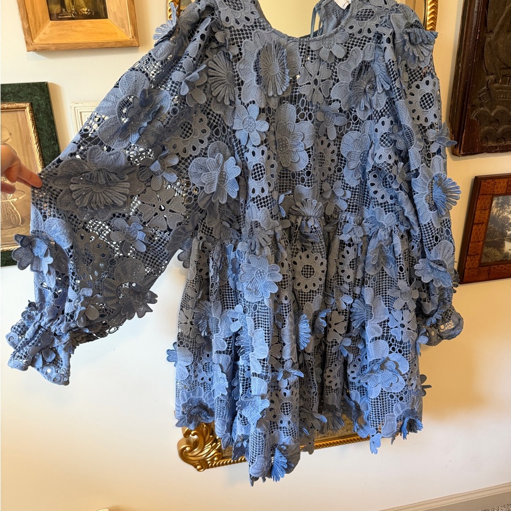 ASOS Blue Floral Lace Dress